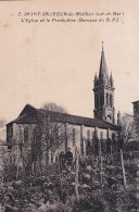 R18-47) SAINT SAUVEUR DE MEILHAN - L ' EGLISE ET LE PRESBYTERE (BUREAU DU B.P.) - ANIMEE - ( 2 SCANS ) - Meilhan Sur Garonne