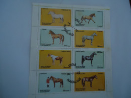NAGALAND  USED SHEET ANIMALS  HOSHES HORSH - Pferde