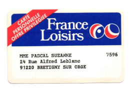 Spécimen Club France Loisirs Carte France  Card  (K 190) - Tarjetas De Salones Y Demostraciones