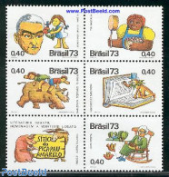 Brazil 1973 Children Books 5v+tab [++], Mint NH, Art - Books - Children's Books Illustrations - Unused Stamps