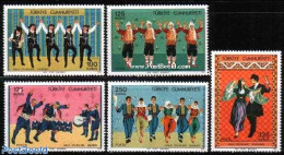 Türkiye 1975 Folk Dancing 5v, Mint NH, Performance Art - Various - Dance & Ballet - Music - Folklore - Other & Unclassified