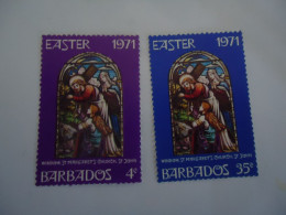 BARBADOS MNH SET 4 STAMPS   EASTER 1971  2 SCAN - Easter