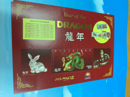 Philippines Stamp New Year Dragon 2024 Rabbit And Snake MNH - Filippine