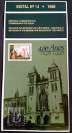 Brochure Brazil Edital 1998 14 São Bento Monastery Religion Without Stamp - Cartas & Documentos