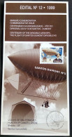 Brochure Brazil Edital 1999 12 Drivability Balloon Zeppelin Dumont Airplane Without Stamp - Briefe U. Dokumente