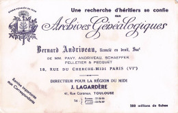 Buvard . Archives Généalogiques . Bernard ANDRIVEAU .  - Altri & Non Classificati