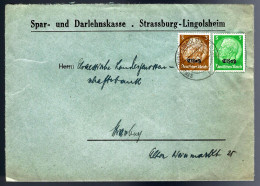 LETTRE EN PROVENANCE DE LINGOLSHEIM - 1941 - 3pf + 5pf SURCHARGE ELSAß - - Otros & Sin Clasificación