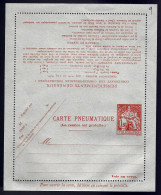 ENTIER POSTAL CARTE LETTRE CHAPLAIN PNEUMATIQUE 1.60 F ROUGE ORANGE NEUF NON PLIÉ - Neumáticos