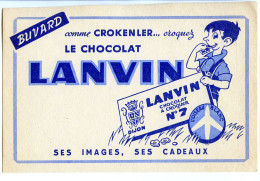 Buvard 21 X 13.5  Chocolat LANVIN  à Croquer N°7  Crokenler  Ses Images, Ses Cadeaux  L'Oiseau Blanc - Cocoa & Chocolat