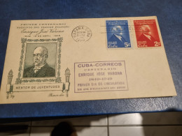 CUBA  PRIMER  DIA  1950   ENRIQUE  JOSE  VARONA   Certificada LILY  //   PARFAIT  ETAT  //  1er CHOIX  // - FDC