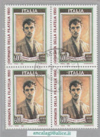 USATI ITALIA 1990 - Ref.0604A "GIORNATA DELLA FILATELIA" 1 Val. In Quartina - - 1981-90: Usados