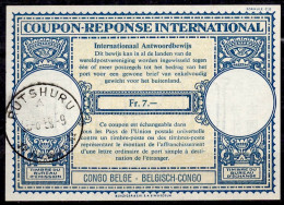 CONGO BELGE BELGISCH CONGO  Lo16n  Fr. 7.-  International Reply Coupon Reponse Antwortschein IRC IAS O RUTSHURU 25.08.59 - Storia Postale