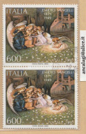 USATI ITALIA 1990 - Ref.0605A "NATALE" 1 Val. In Coppia - - 1981-90: Usados