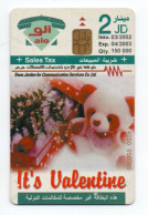 Nounours Teddy Ours Bear Fleur Rose Valentine Valentin Télécarte Puce Jordanie  Phonecard  (K 202) - Jordania