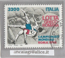 USATI ITALIA 1990 - Ref.0606A "LOTTA GRECO-ROMANA" 1 Val. - - 1981-90: Oblitérés