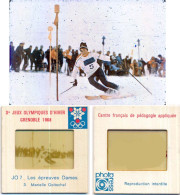 Diapositive N°3 Les Jeux Olympiques D'Hiver Grenoble 1968 JO 7 Les épreuves Dames MARIELLE GOITSCHEL - Diapositives