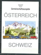 Autriche Carte Avec Emission Conjointe Suisse Et Autriche Sur La Protection Des Alpes - Umweltschutz Und Klima