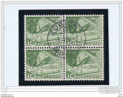 SVIZZERA:  1949  TECNICA  -  10 C. VERDE  BL. 4  US. -  YV/TELL. 483 - Booklets