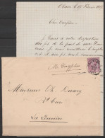 LAC Affr.N°46 Càd OBAIX-BUZET /17 FEVR 1887 Pour LA LOUVIERE - 1884-1891 Leopold II