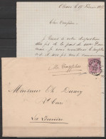 LAC Affr.N°46 Càd OBAIX-BUZET /17 FEVR 1887 Pour LA LOUVIERE - 1884-1891 Leopoldo II