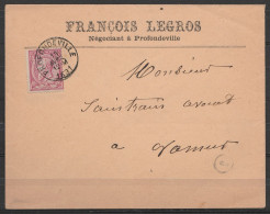 L. Entête Négociant François Legros Affr.N°46 Càd PROFONDVILLE /13 AVRIL 1891 Pour Avocat à NAMUR (au Dos Càd Arrivée Na - 1884-1891 Leopold II.
