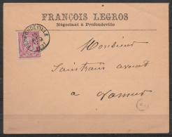 L. Entête Négociant François Legros Affr.N°46 Càd PROFONDVILLE /13 AVRIL 1891 Pour Avocat à NAMUR (au Dos Càd Arrivée Na - 1884-1891 Leopoldo II