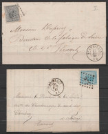 Lot De 2 L. Affr. N°17 Càd ST-GHISLAIN /22 DEC 1869 Pour PERUWELZ + N°18 Càd ST-GHISLAIN /30 OCT 1867 Pour ROUX - Lpts 3 - 1865-1866 Linksprofil