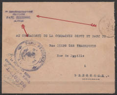 L. En S.M. (Service Militaire) Franchise - Càd ANS/19 IX 1939 - Cachet & Griffe "3e Circonscription Militaire - Parc Rég - Lettres & Documents