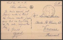 CP Diest En S.M. (Service Militaire) Franchise - Càd POSTES MILITAIRES BELGIQUE 12/12 X 1939 Pour WASMES - Lettres & Documents