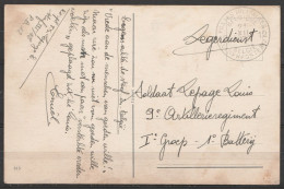 CP Voeux En S.M. (Service Militaire) Franchise - Càd POSTES MILITAIRES BELGIQUE 12/21 X 1939 Pour Soldat Du 9e Régiment  - Lettres & Documents