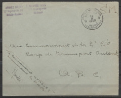 L. En S.M. (Service Militaire) Franchise - Càd POSTES MILITAIRES BELGIQUE 9/14 II 1940 - Griffe "Armée Belge/12e Régimen - Storia Postale