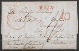 USA - L. Datée 18 Janvier 1847 Càd WASHINGTON /JAN 29 Pour Isle Of WIGHT Via LONDON - Par Mail Steamer From Boston - Gri - Cartas & Documentos