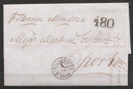 L. Datée 30 Septembre 1868 De LONDRES Pour PORTO Par Steamer MENDOZA - Càd "BARRA DO PORTO/5-10-1868 - Port "480" Au Tam - Postmark Collection