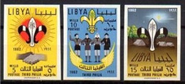 LIBYA 1962 - Scouting THIRD PHILIA Scout Jamboree, Scouts, IMPERF Complete Set Of 3v. MNH - Libië
