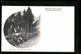 AK Excursion Dans Le Jura, Route Du Col-des-Roches, Gruppe Von Blinden  - Health