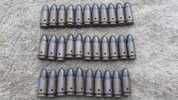 32 Cartouches 9 Mm P08 WW2 Neutralisées . - Armes Neutralisées