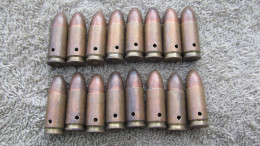 16 Cartouches 9 Mm P08 WW2 Neutralisées . - Sammlerwaffen