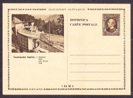 CZECHOSLOVAKIA 1945, Unused Stationery. OVERPRINT ON SLOVAK WWII STATIONERY - TRENCIANSKE TEPLICE. - Postales