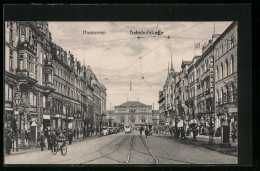 AK Hannover, Blick In Die Bahnhofstrasse, Strassenbahn  - Hannover