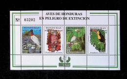 CL, Blocs-feuillets, Block, Honduras, Aves De Honduras En Peligro De Extincion, 1999, 30 Aniversario Banco Sogerin - Honduras