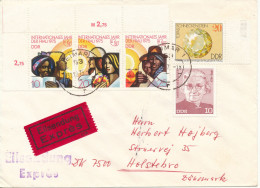 Germany DDR Cover Sent Express To Denmark 31-10-1975 Topic Stamps - Cartas & Documentos