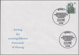 PU 315/14 SWK 38 Pf. Bremer Roland Ersttag 38-Pfennig-Porto, ESSt Bonn 12.1.1989 - Privatumschläge - Ungebraucht