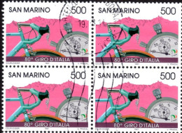 S. Marino 1997 Giro D'Italia Quartina Usata - Blocks & Sheetlets