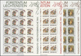 818-820 Fastnachts- Und Fastenbräuche 1983, 3 Werte, Kleinbogen-Satz ** - Unused Stamps