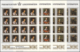 809-812 Gemälde Berühmter Gäste In Liechtenstein 1982, Kleinbogen-Satz ** - Unused Stamps