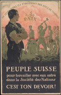 Schweiz Ansichtskarte PAIX - Peuple Suisse C'est Ton Devoir, Um 1918 Ungebraucht - Political Parties & Elections