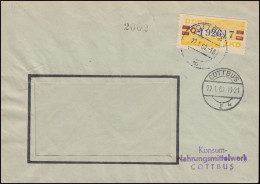 25-Q Dienst-B Billett Mit Nummer 1592617 Brief Konsum-Nahrungsmittelwerk Cottbus - Storia Postale