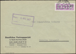 Dienst B ZKD 7 XII Brief Staatliches Vertragsgericht KARL-MARX-STADT 4.3.1957 - Lettres & Documents