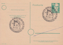 SSt BERLIN Nationalkongress 26.8.50 Auf Postkarte P 35/04 Bebel DV M 301 Z 4488 - Afgestempeld