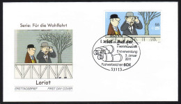 2843 Loriot Rennbahn Aus Rolle, FDC Erstverwendungsstempel Bonn 03.01.2011 - Lettres & Documents